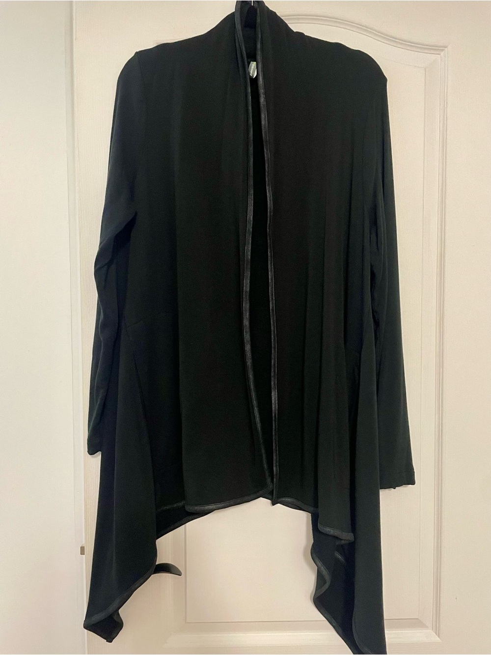 Shannon Passero Black Draped Open Front Cardigan Size Medium